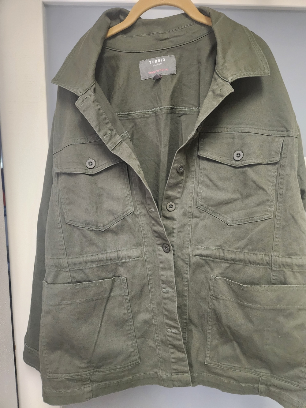 torrid Olive Green Utility Jacket with Patch Pockets